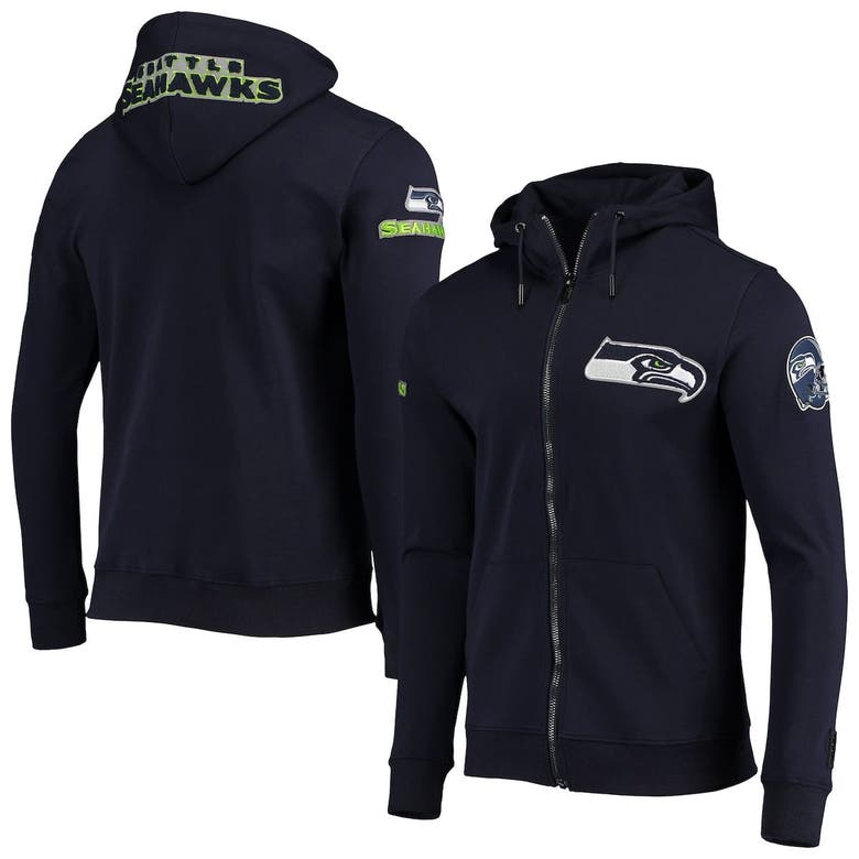 PRO STANDARD PRO STANDARD COLLEGE NAVY SEATTLE SEAHAWKS 4-HIT FULL-ZIP HOODIE