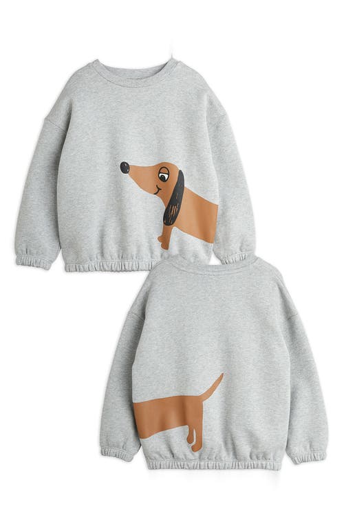 Shop Mini Rodini Kids' Dog Organic Cotton Graphic Sweatshirt In Grey