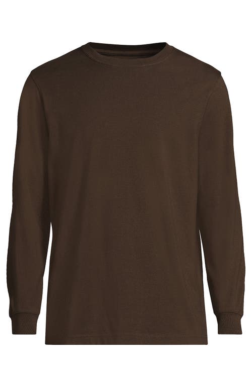 Shop Lands' End Super-t Long Sleeve T-shirt In Rich Coffee