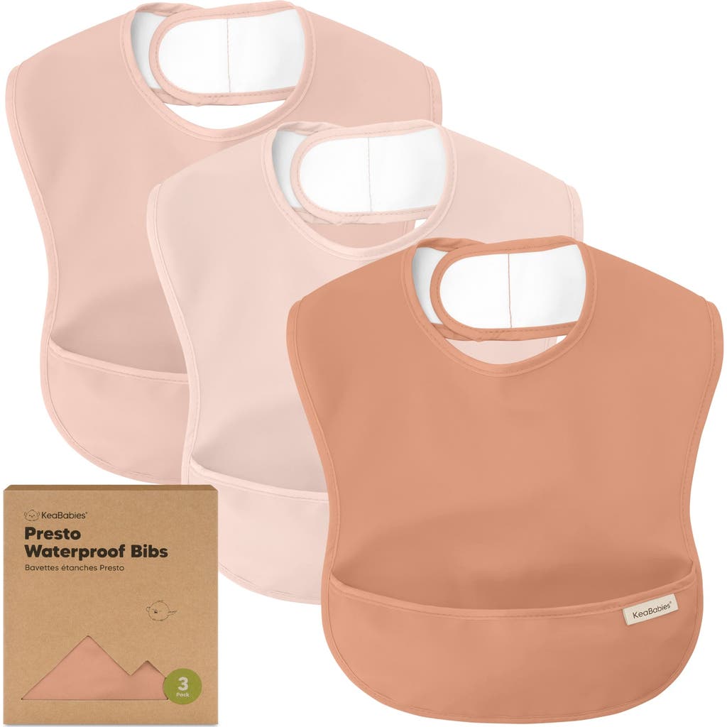 Keababies 3-pack Presto Waterproof Bibs In Fawn