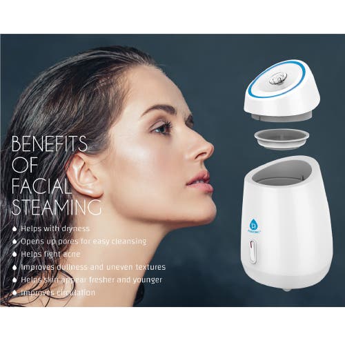 Pursonic Facial Steamer Hot Mist Moisturizing Spa In White