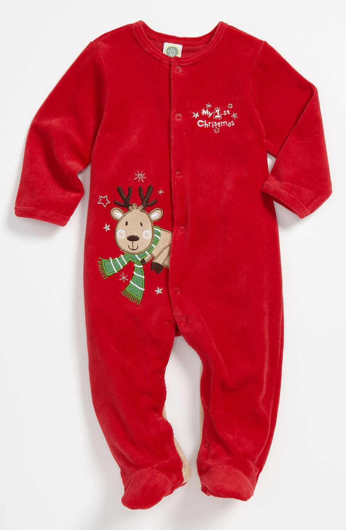 Little Me 'Reindeer' Velour Footie (Infant) Nordstrom