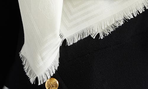 Shop Alexander Mcqueen Floral Fringe Wool & Silk Scarf In Ivory/black
