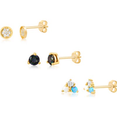 Lesa Michele Set Of 3 Stud Earrings
