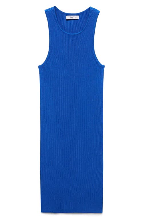 Shop Mango Orwell Rib Minidress In Bright Blue