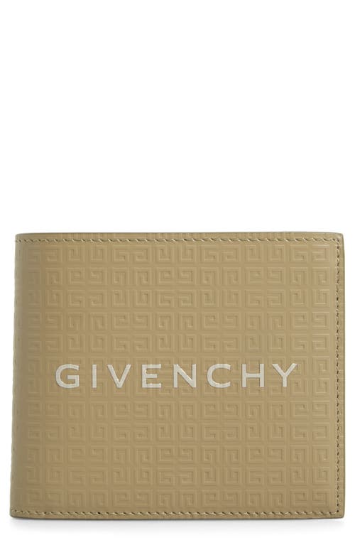 Givenchy 4g-motif Leather Bifold Wallet In Khaki