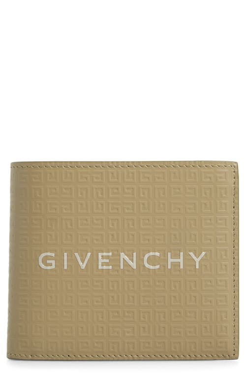 Shop Givenchy 4g-motif Leather Bifold Wallet In Khaki