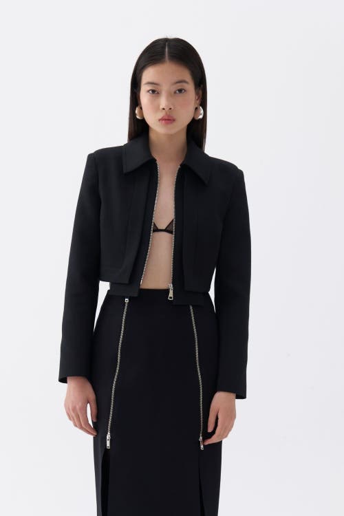 Shop Nocturne Shoulder Pad Jacket In Black