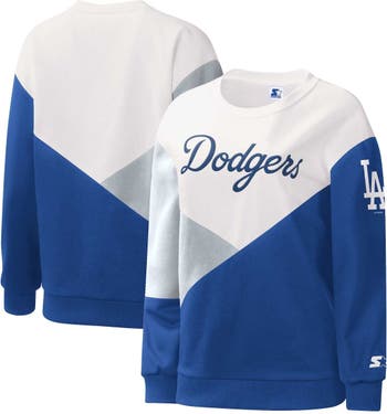 Women's Starter White/Royal Los Angeles Dodgers Shutout Pullover Sweatshirt Size: Medium