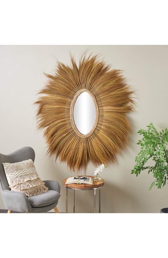 Shop Ginger Birch Studio Brushed Grass Wall Mirror In Brown