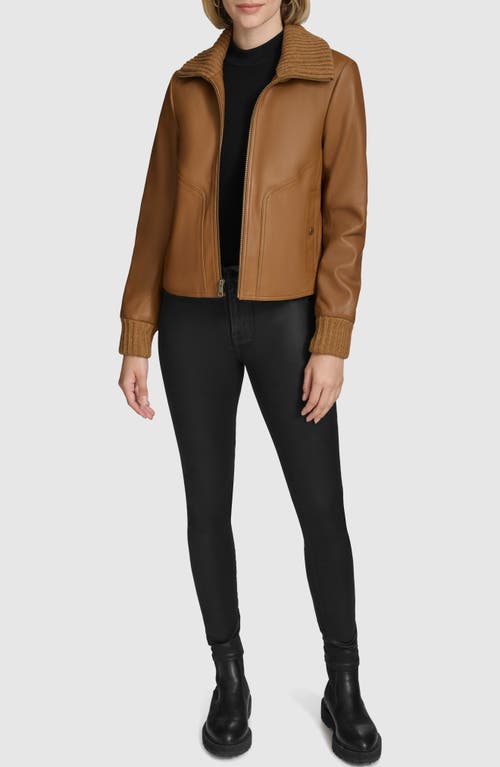 Andrew Marc Beatrix Leather Jacket In Tan