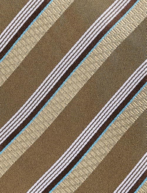 Oak Hill Premium By Dxl Oak Hill Premium Striped Silk Tie In Tan
