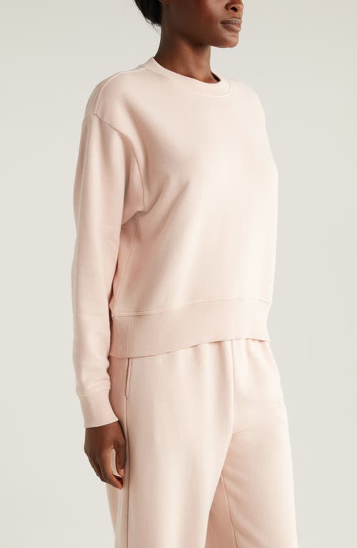 Shop Zella Cloud Fleece Sweatshirt In Pink Peach