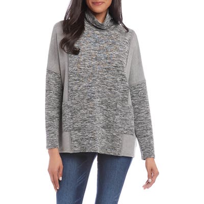Karen Kane Contrast Pocket Cowl Neck Top, Grey