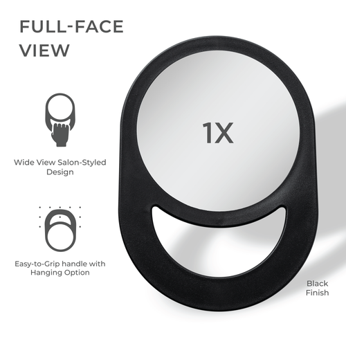 Zadro Hand Mirror With Handle In Black
