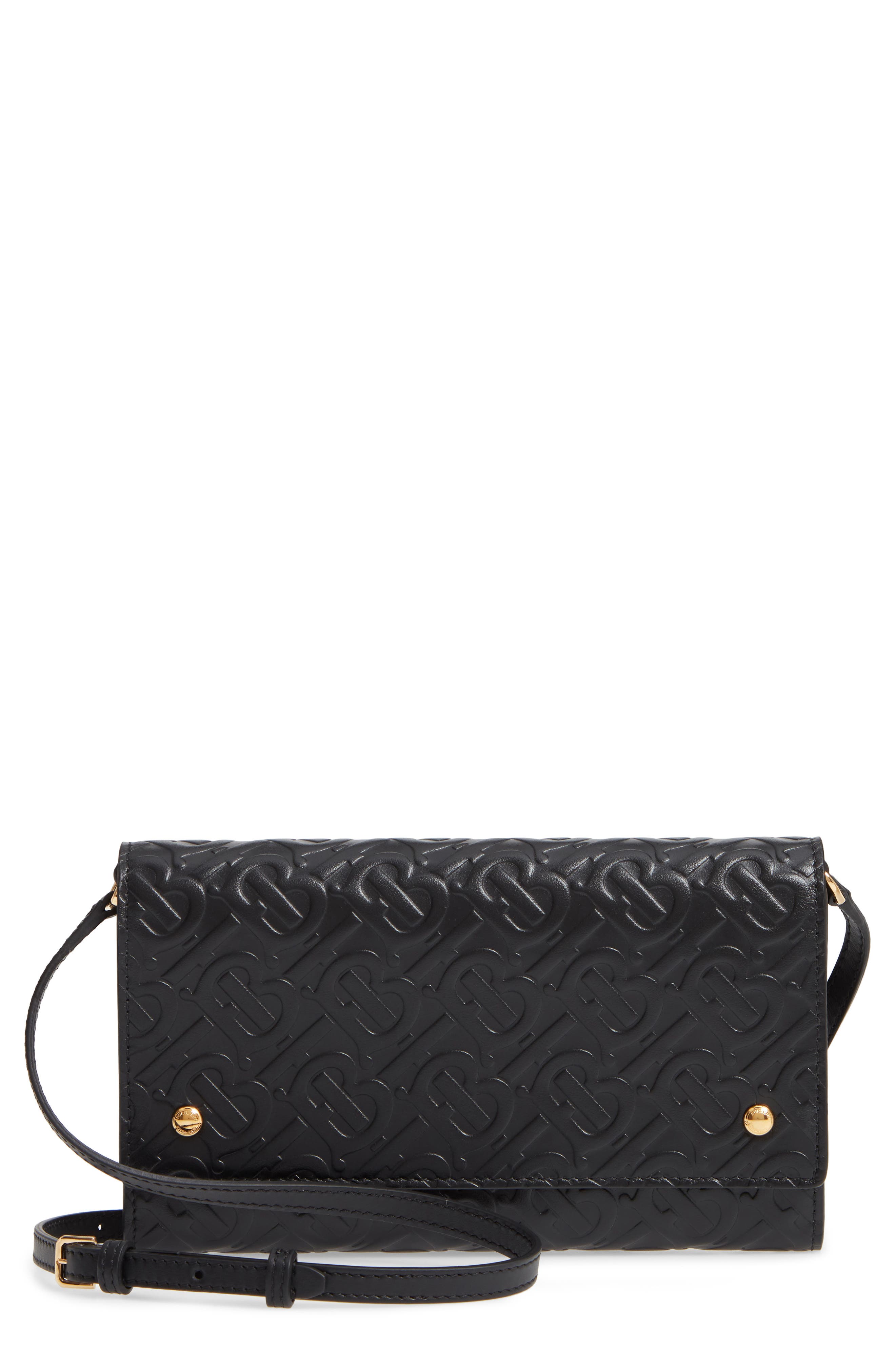 burberry monogram embossed leather tote