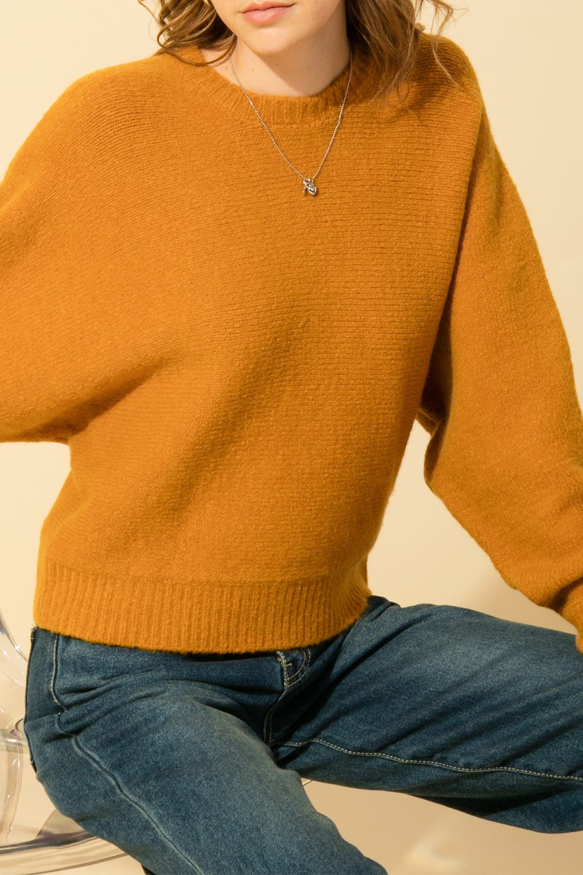 orange long sleeve sweater