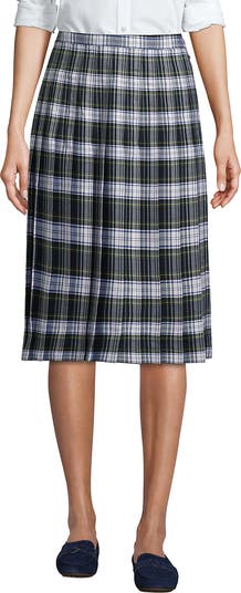 Below the knee plaid pleated skirt best sale