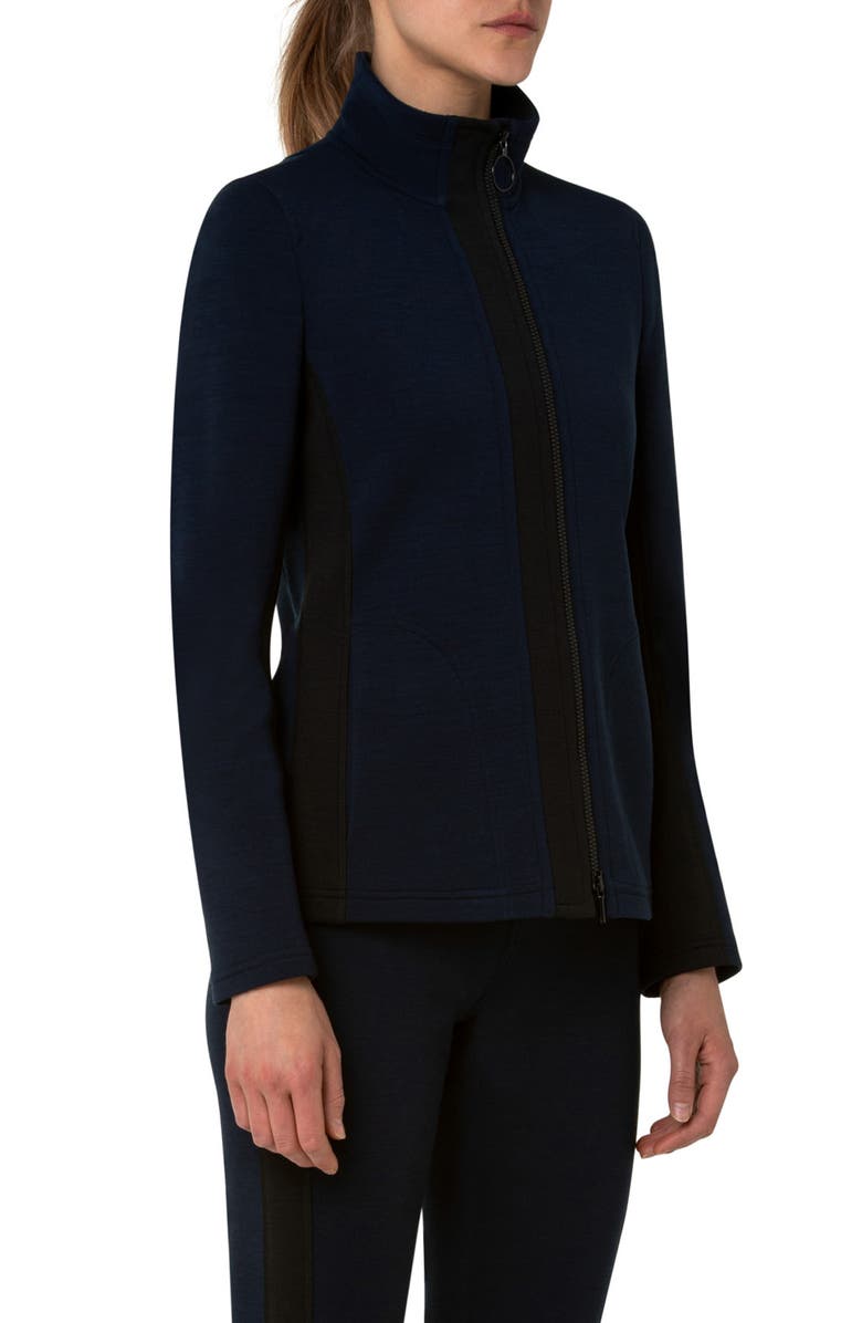 Akris punto Colorblock Thermo Jersey Zip Front Jacket | Nordstrom