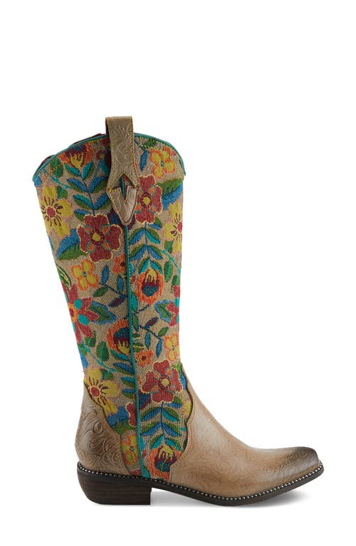 L'artiste By Spring Step Rodeoqueen Western Boot In Taupe Multi