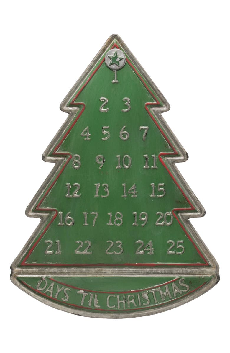 CREATIVE CO-OP Metal Tree Advent Calendar, Main, color, Green