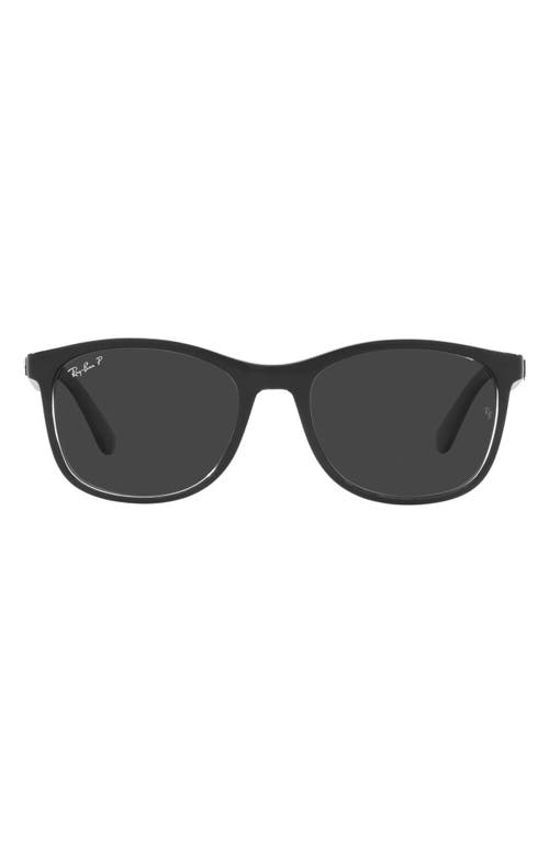 Ray-Ban 56mm Polarized Square Sunglasses in Transparent Black at Nordstrom