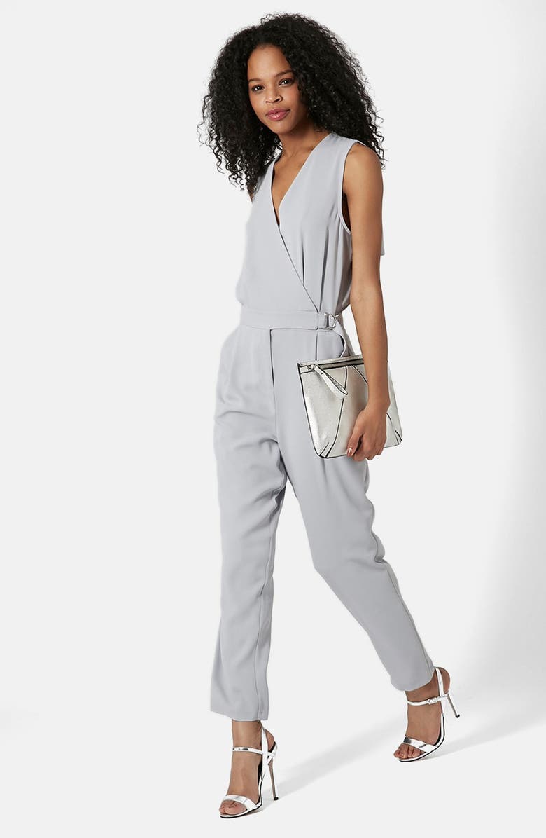 Topshop Sleeveless Wrap Front Jumpsuit | Nordstrom