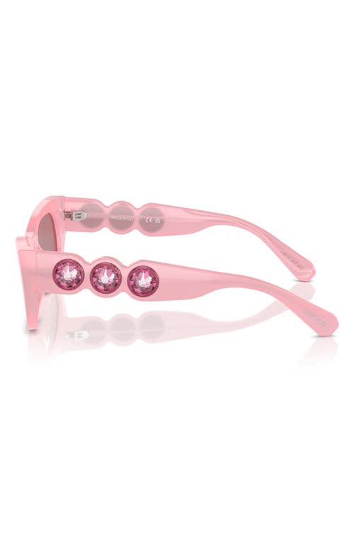 Shop Swarovski 51mm Pillow Sunglasses In Milky Pink