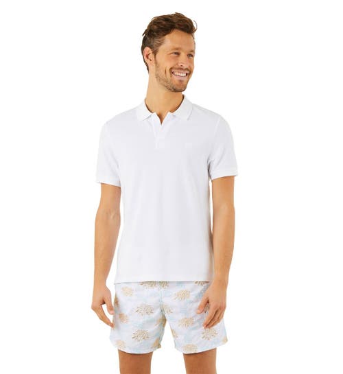 Vilebrequin Terry Cotton Pacific Polo Shirt In White