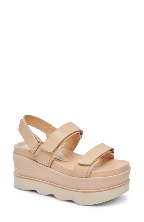 Shop Dolce Vita Izak Platform Wedge Sandal In French Vanilla Leather