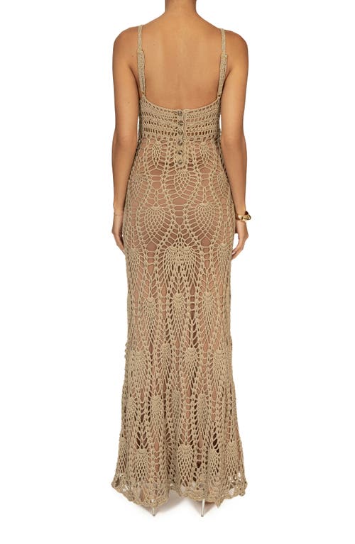 Shop Jluxlabel Great Escape Crochet Maxi Dress In Brown