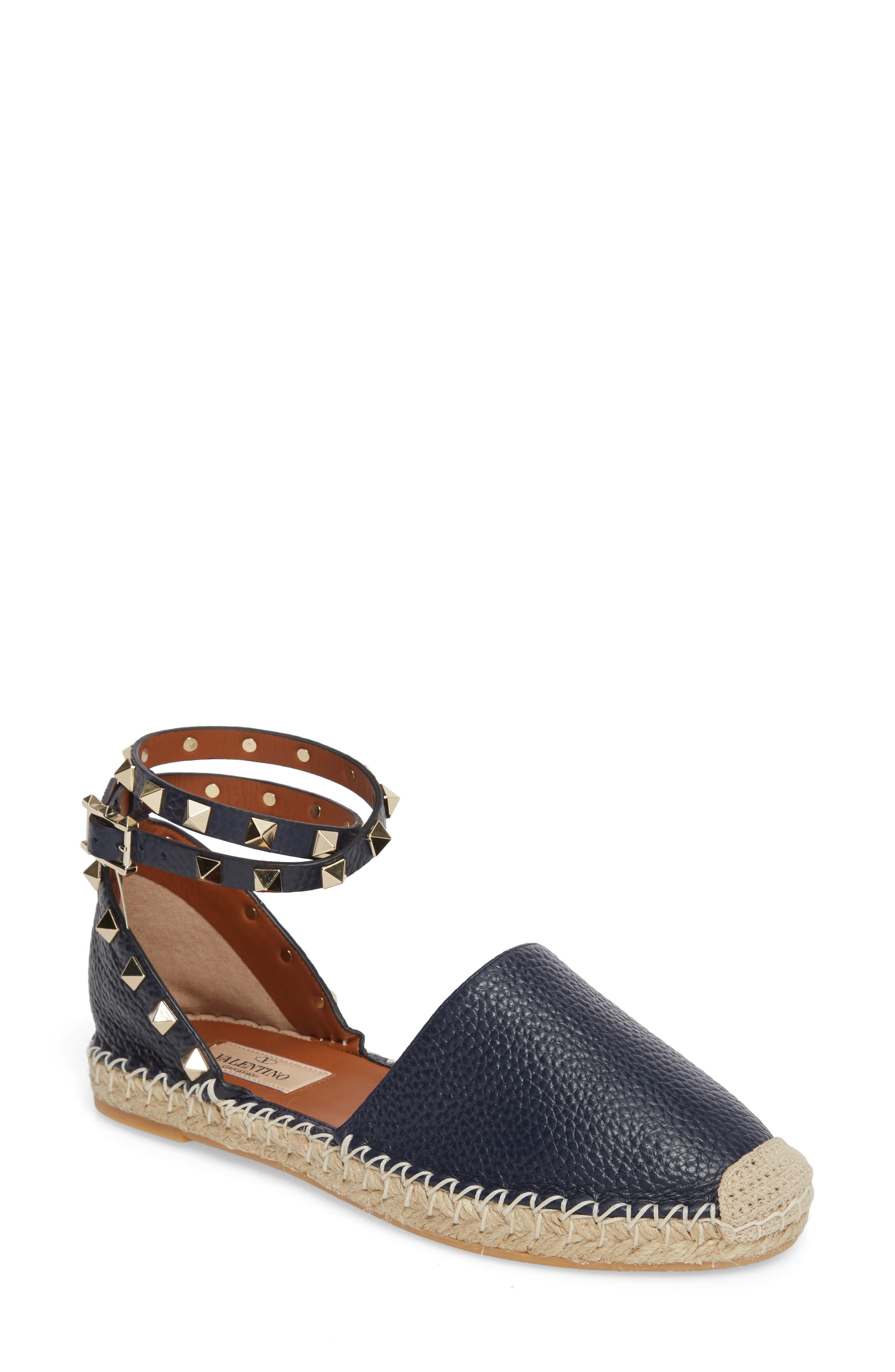 rockstud espadrille flat