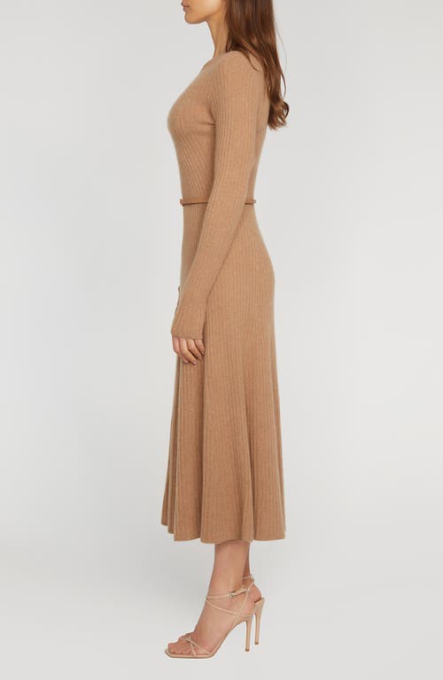 Shop Elie Tahari Sabrina Long Sleeve Cashmere Maxi Sweater Dress In Saddle Brown