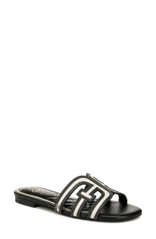 Shop Sam Edelman Bay Cutout Slide Sandal In Modern Ivory/black