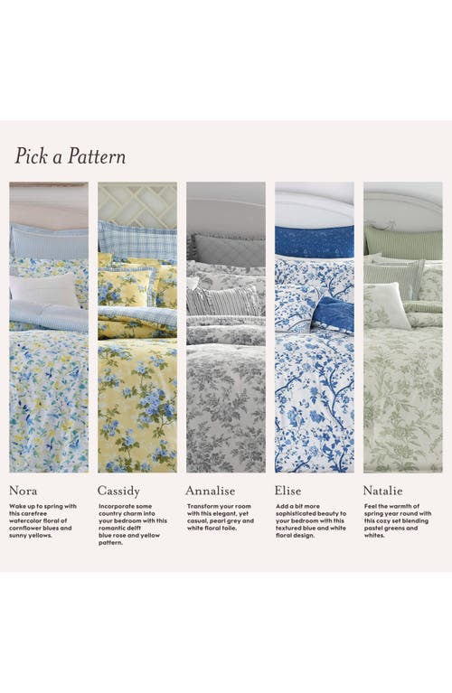 Laura Ashley Natalie Comforter & Sham Set In Sage