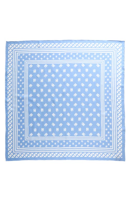 Dolce & Gabbana Silk Twill Foulard With All-over Dg Logo Print (90x90) In Light Blue