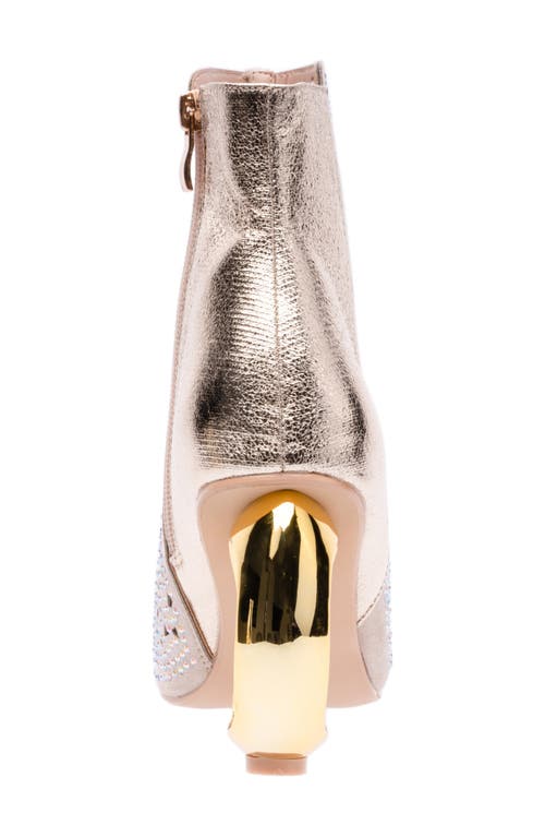 Lady Couture Breeze Rhinestone Pointed Toe Bootie In Gold