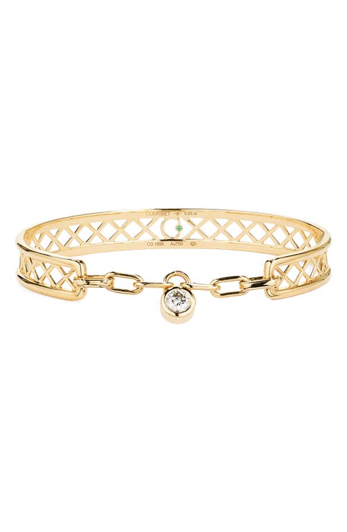 COURBET Pont des Arts 18K Gold Lab Created Diamond Bangle in Yellow Gold at Nordstrom, Size 17.5