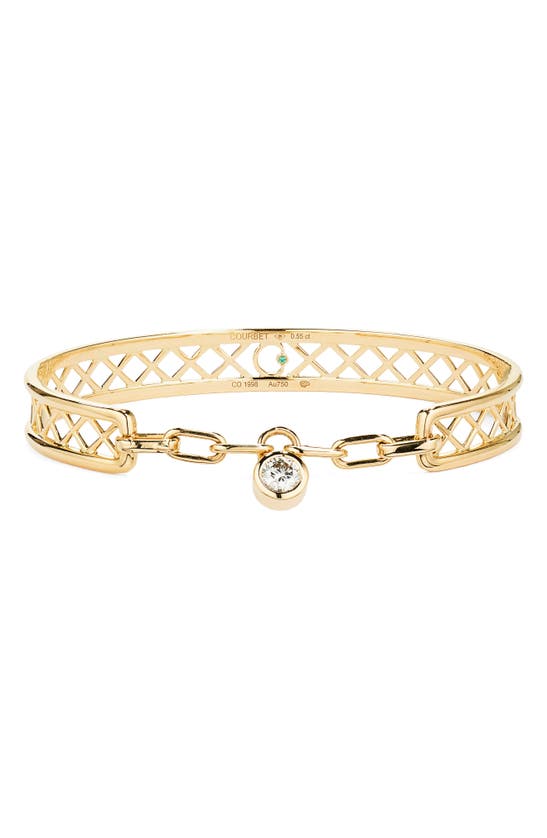 Shop Courbet Pont Des Arts 18k Gold Lab Created Diamond Bangle In Yellow Gold