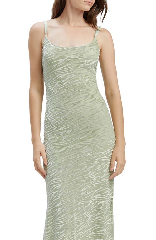 Bardot Nadira Sleeveless Burnout Fitted Midi Dress In Soft Sage