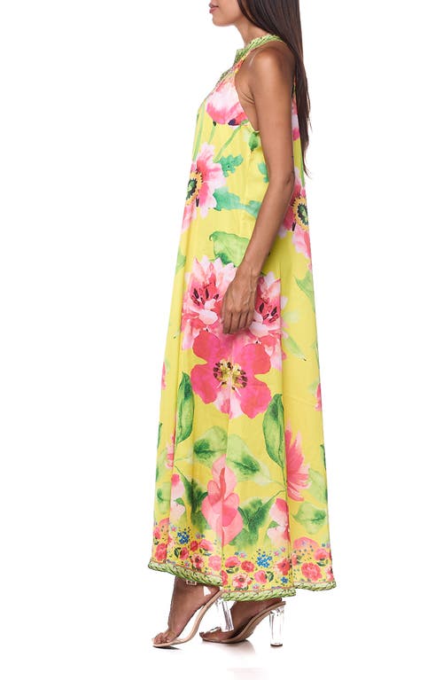 Ranee's Ranees One-shoulder Cover-up Maxi Dress In Yellow