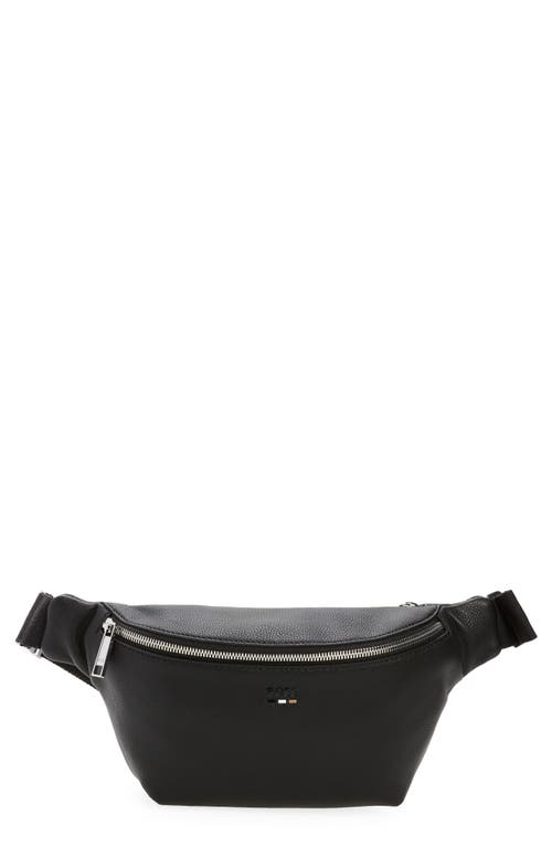 Ray Faux Leather Belt Bag in Black