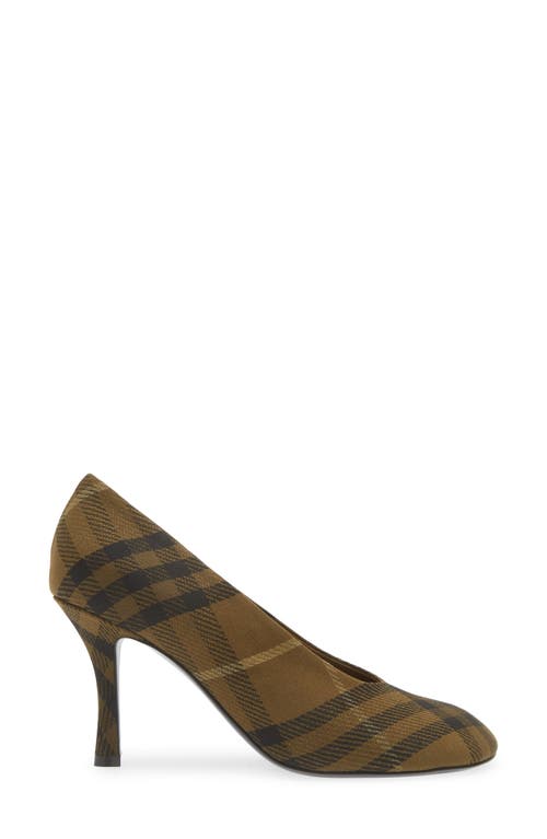 Shop Burberry Baby Check Rounded Toe Pump In Furrow Ip Check