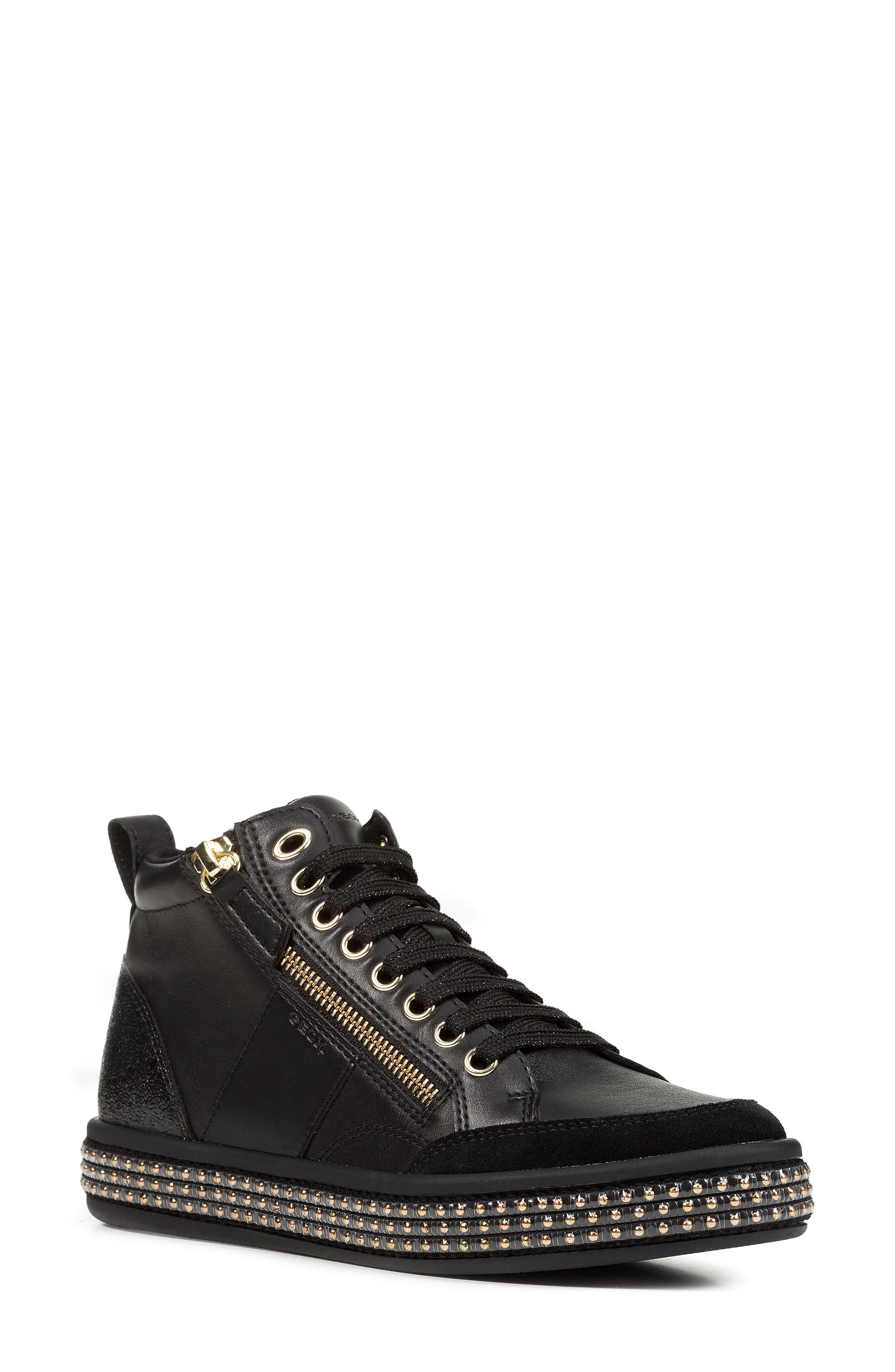 Geox Leelu High Top Sneaker, Black