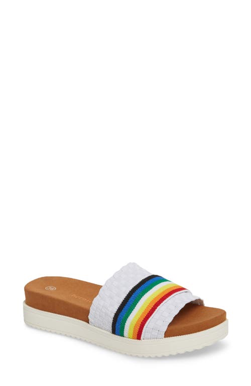 bernie mev. New York Sandal in White /Rainbow Fabric