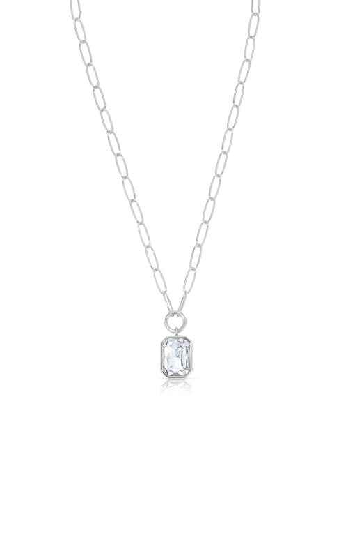 Ettika Deco Crystal Pendant Necklace in Silver 