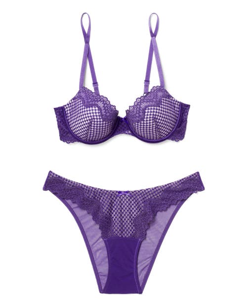 Adore Me Rubie Push Up Demi Bra In Dark Purple