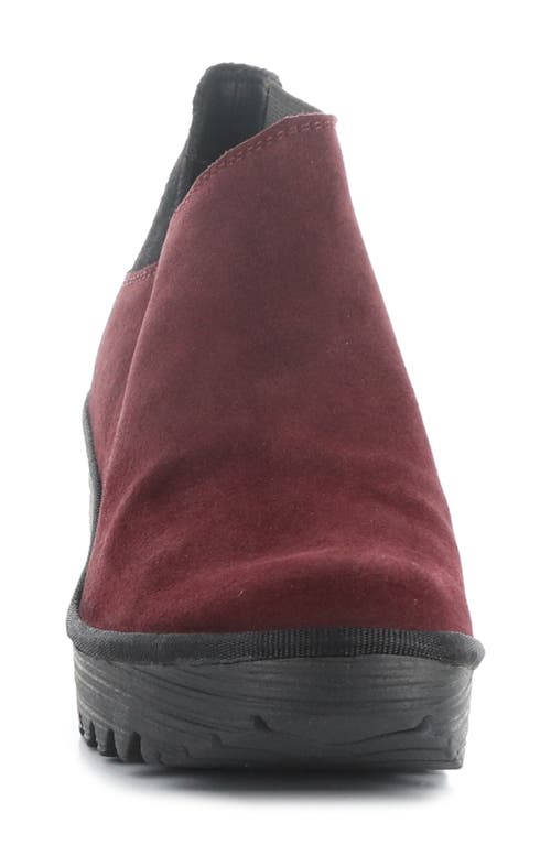 Shop Fly London Yego Wedge Bootie In 011 Wine/black