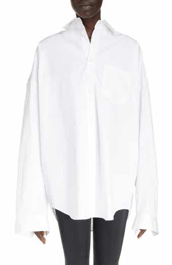 Balenciaga Oversize Cotton Poplin Button-Up Cocoon Shirt | Nordstrom