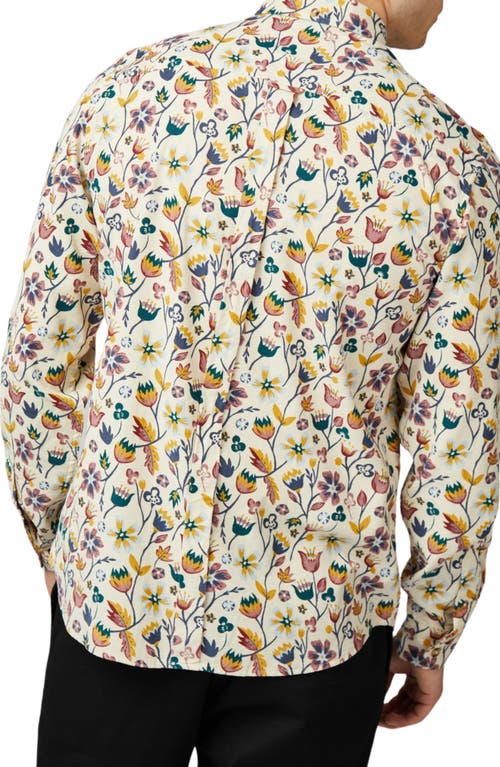 Ben Sherman Classic Fit Floral Corduroy Button-down Shirt In Fog